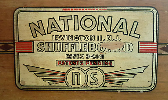 Vintage Shuffleboard Table Emblem
